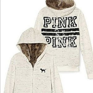 Victoria secret pink Faux fur Creams n Browns/With BLACK BLING/Size XSMALL/EUC